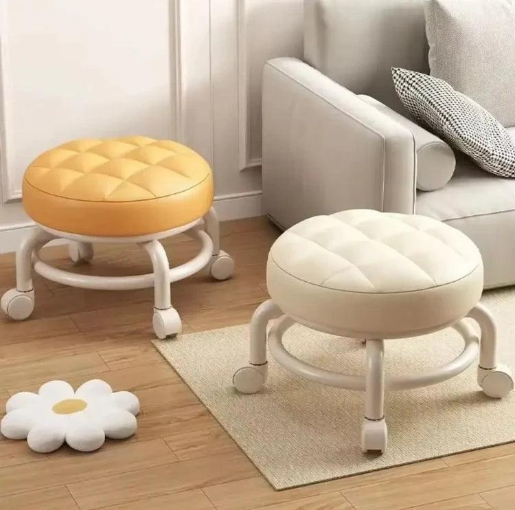 Multifunctional Sofa Stool - Rolling Round Design for Home and Office Use - Clarify.pk
