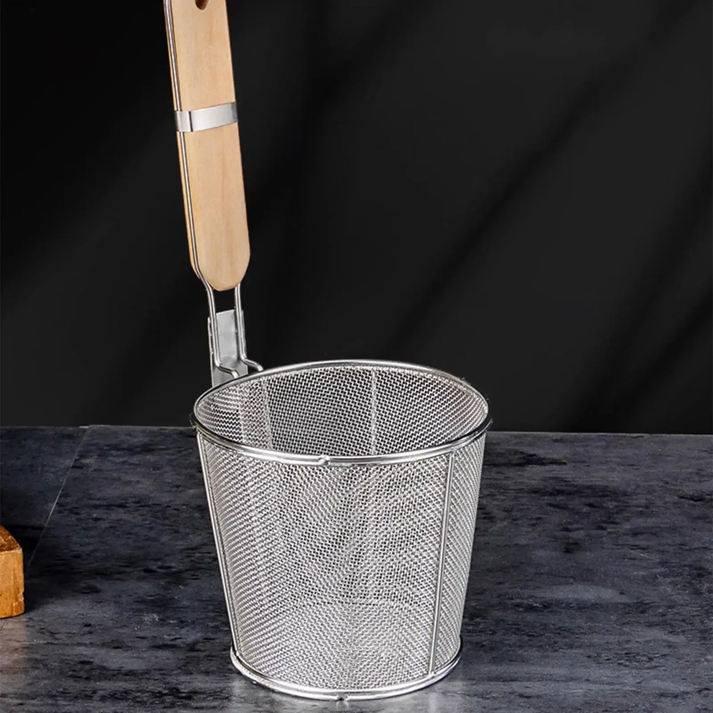 Stainless Steel Pasta & Noodle Strainer Frying Basket - Clarify.pk