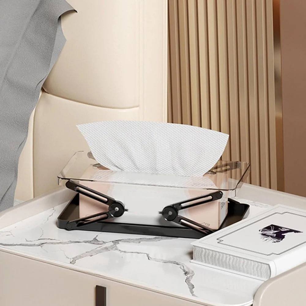 Extendable Tissue Storage Box Minimalist Height Adjustable Paper Towel Case Anti-slip Automatic Lift Paper Towel Dispenser