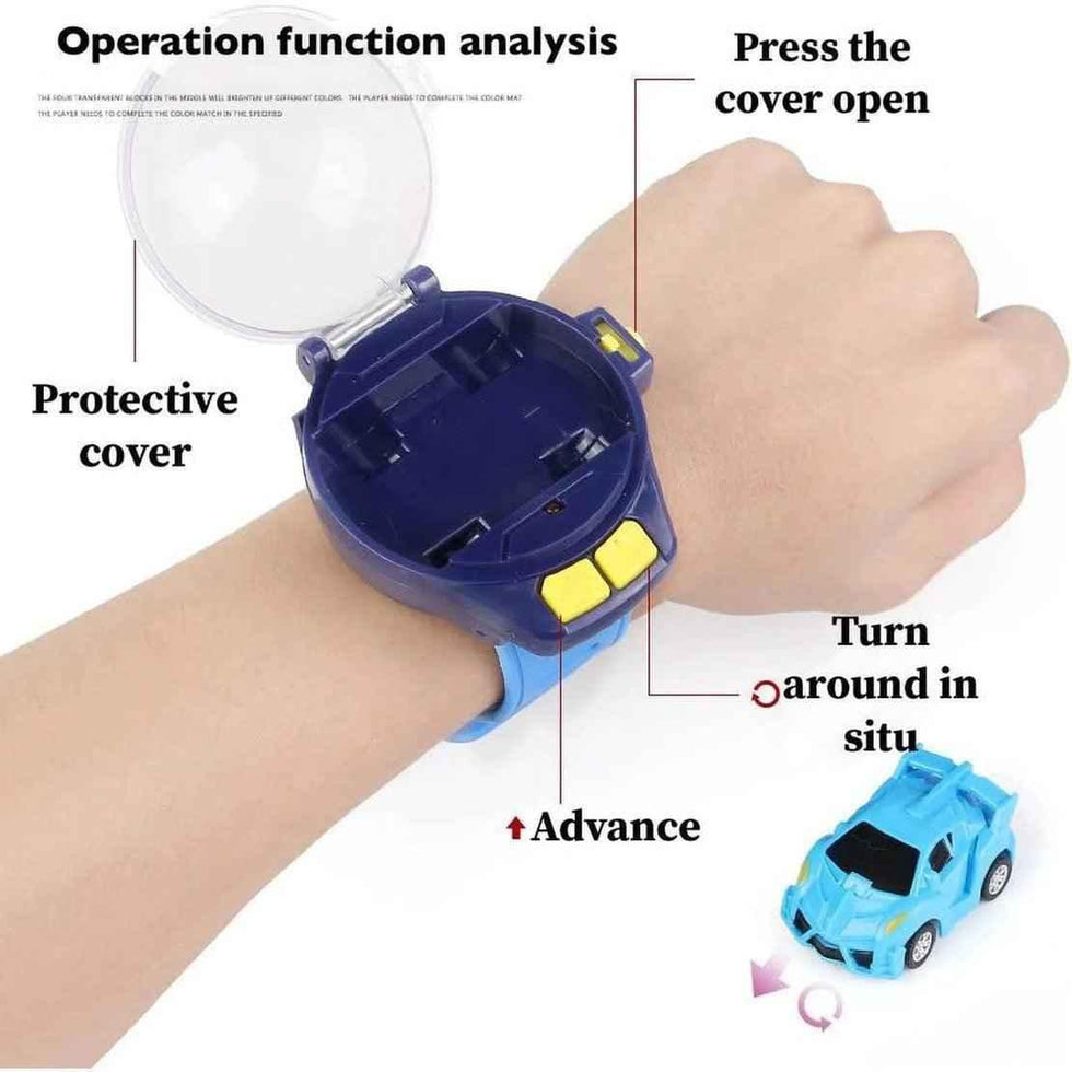 Mini Remote Control Car - Rechargeable Watch Car for Kids with Silicone Strap