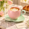 Tulip Cup and Saucer Set with Leaf-Shaped Saucer