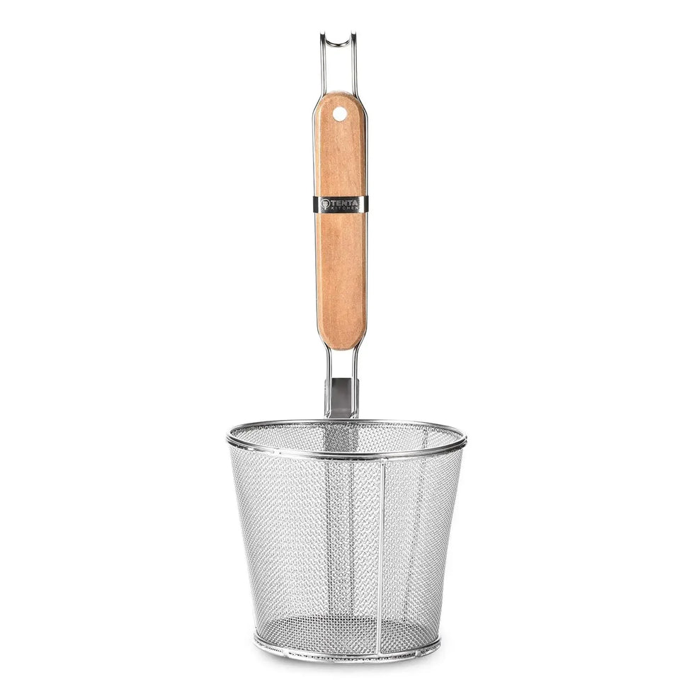 Stainless Steel Pasta & Noodle Strainer Frying Basket - Clarify.pk