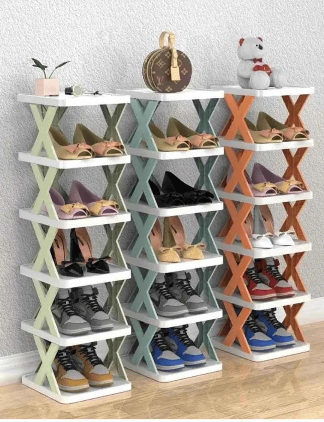 X Shaped Shoe Rack - Stylish and Space-Saving Shoe Organizer - Clarify.pk
