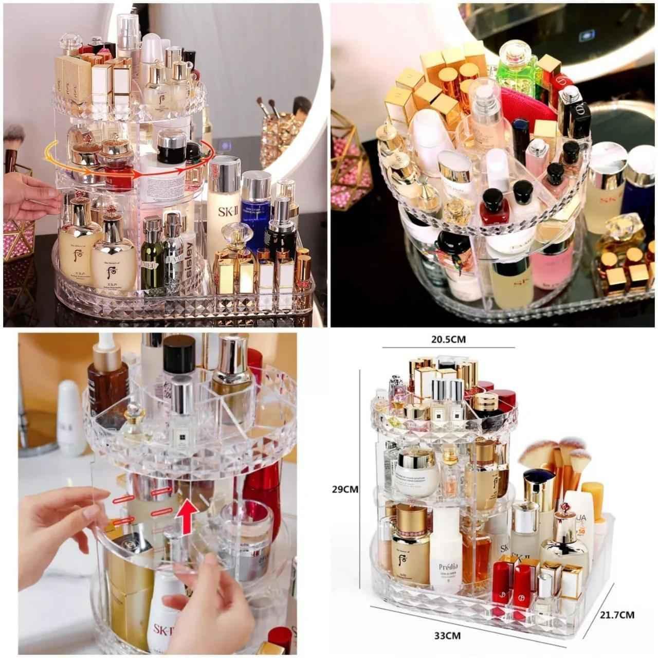 All In One Makeup Organizer 360 Degree Rotation for Ultimate Convenience - Clarify.pk