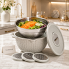 4-in-1 Rotating Colander Bowl Set with Grater