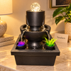 Gold Crystal Ball Tabletop Fountain with Spinning Ball & LED – Luxury Indoor Water Feature