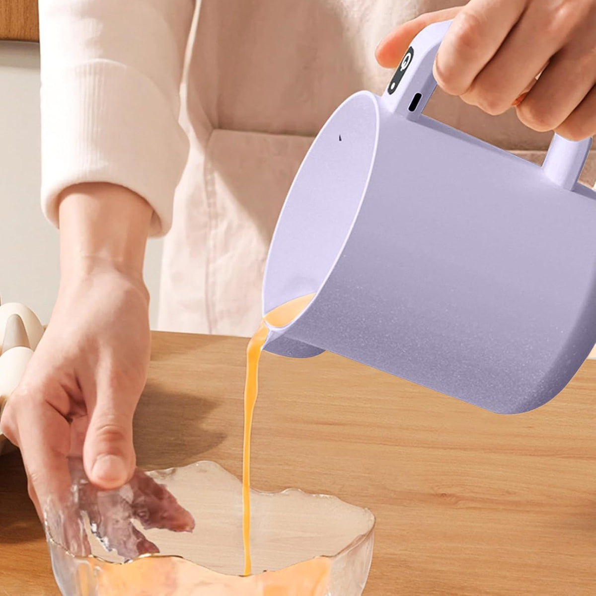 Electric Milk Frother, Mixer & Blender Cup with Built-In Whisk – Foam Maker for Coffee & Drinks