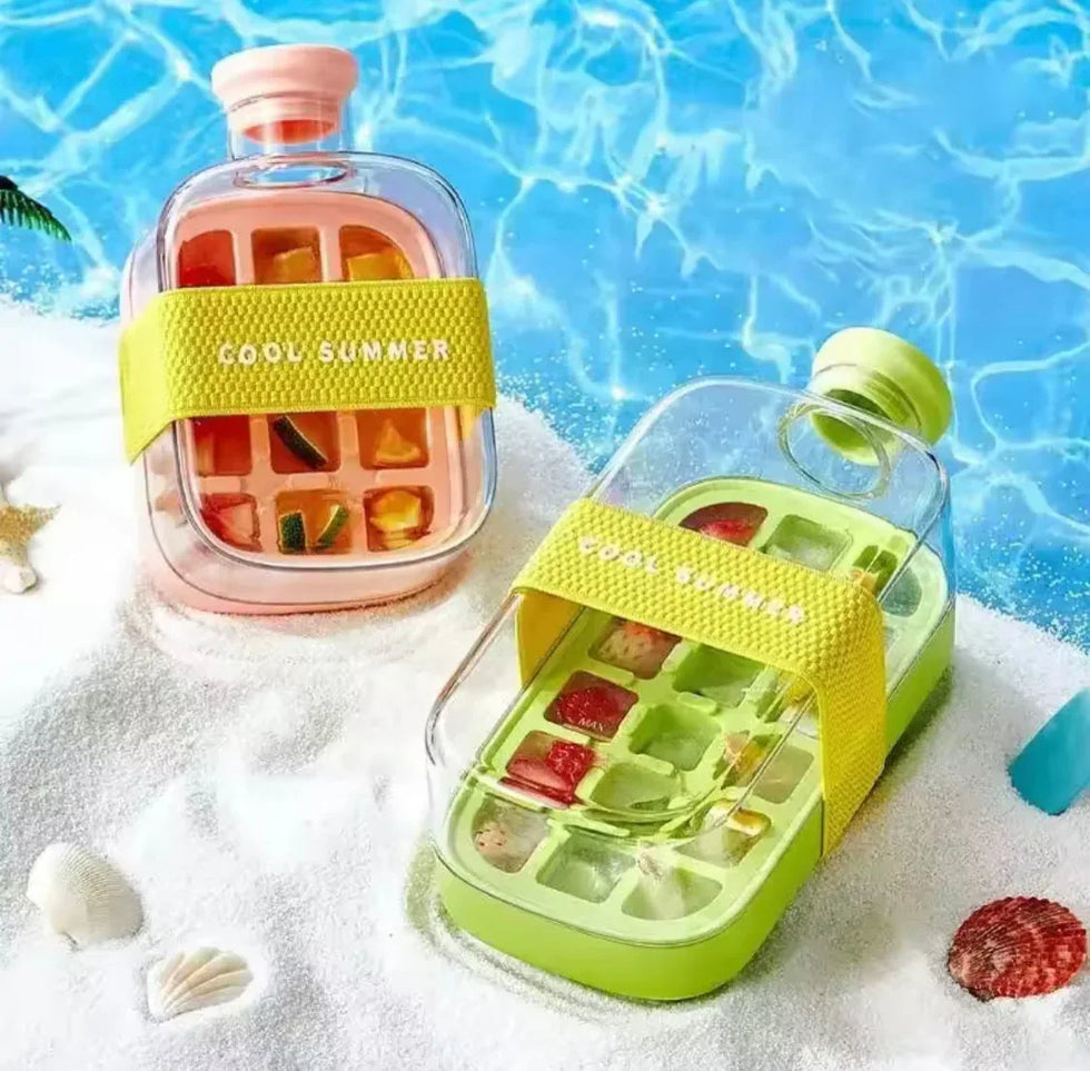 Silicone Ice Cube Tray with Straw - Leakproof