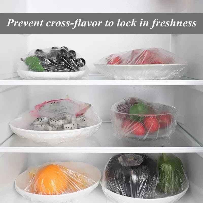 100-Pack of Stretchable Plastic Bowl Covers for Food Storage - Clarify.pk