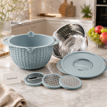 4-in-1 Rotating Colander Bowl Set with Grater