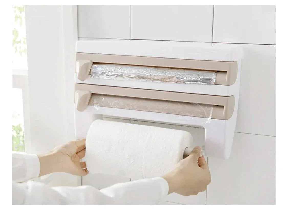 3 in 1 Paper Dispenser - Versatile Tissue, Towel, and Wrap Holder for Home and Office - Clarify.pk