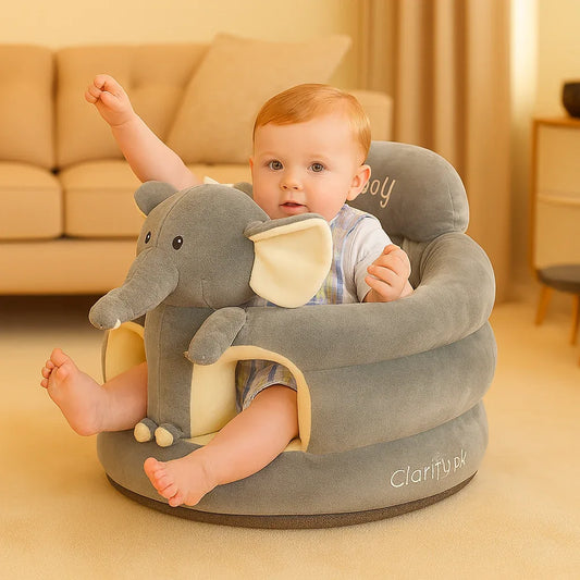 Premium Grey Elephant 360° Baby Support Sofa Seat - Clarify.pk