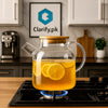 Premium 1800ml Glass Kettle with Wooden Lid - Clarify.pk