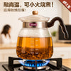 1000ml Heat-Resistant Glass Kettle with Wooden Handle - Clarify.pk