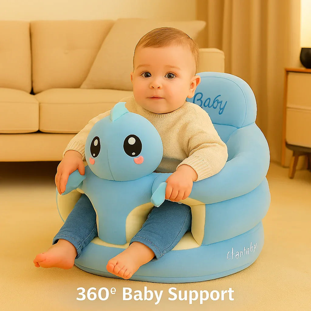 پریمیم بلیو ڈنو بیبی سیٹر - 360° سپورٹ اور سپر سافٹ میٹریل
