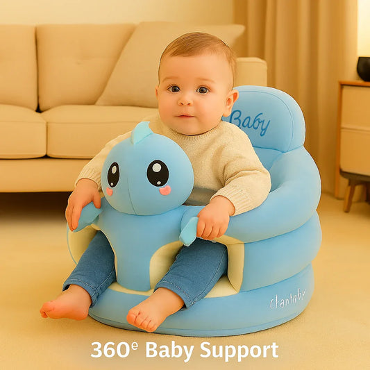 پریمیم بلیو ڈنو بیبی سیٹر - 360° سپورٹ اور سپر سافٹ میٹریل