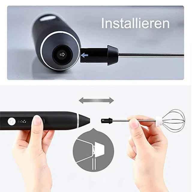 2 in 1 Portable Milk Frother and Egg Beater, USB Rechargeable Handheld Coffee Mixer and Kitchen Blender - Clarify.pk