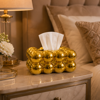 Luxury Gold Bubble Design Decorative Plastic Tissue Box