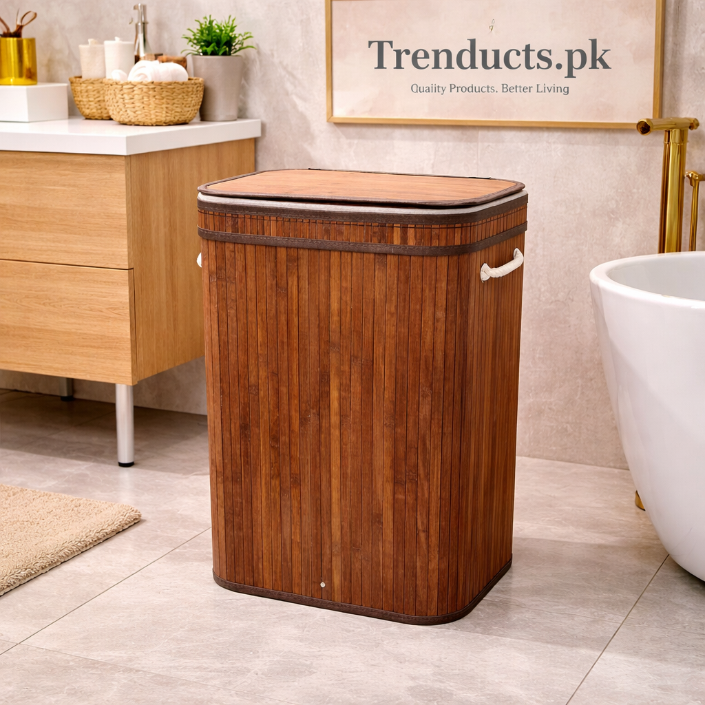 Heavy Duty Bamboo Laundry Basket – Premium Eco-Friendly Hamper