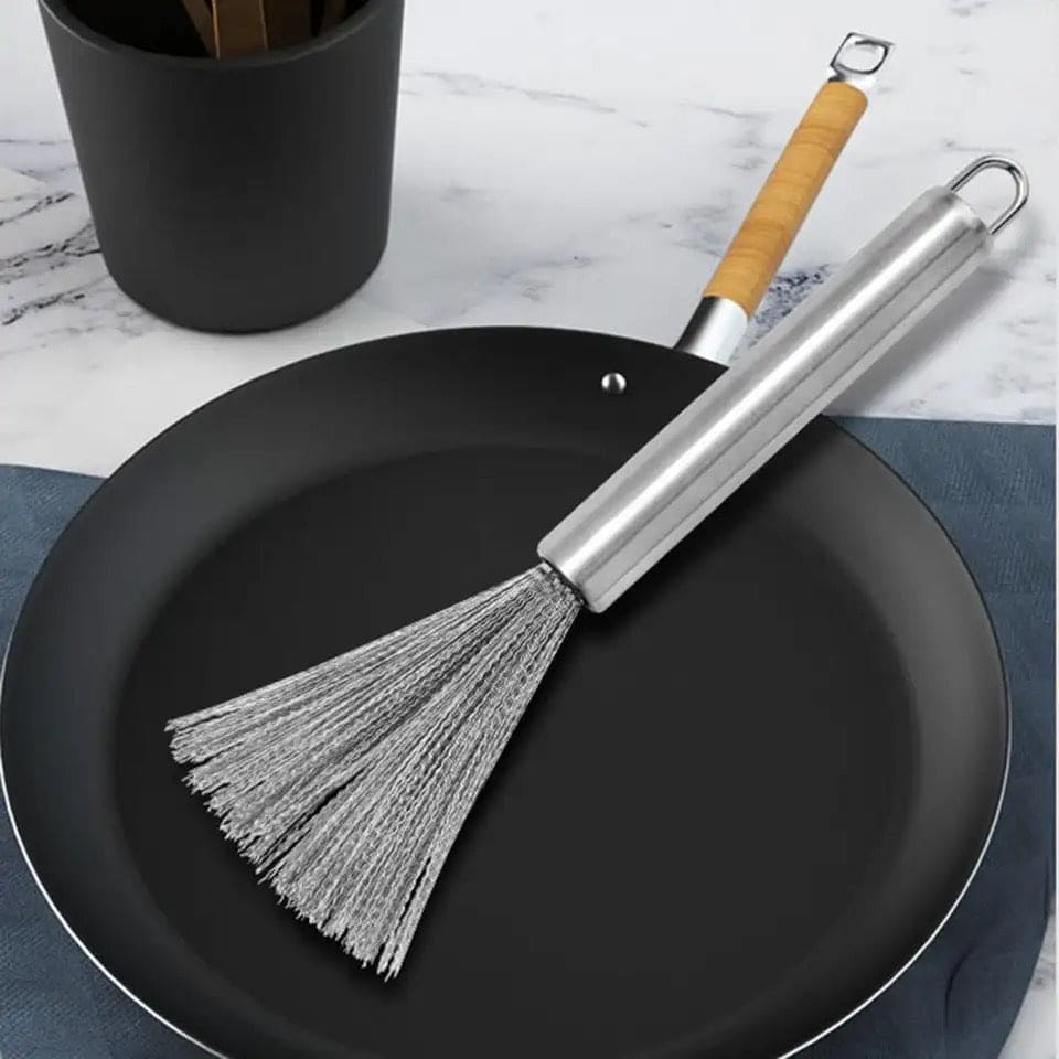 Stainless Steel Pot Brush - Long Handle Kitchen Scrubber