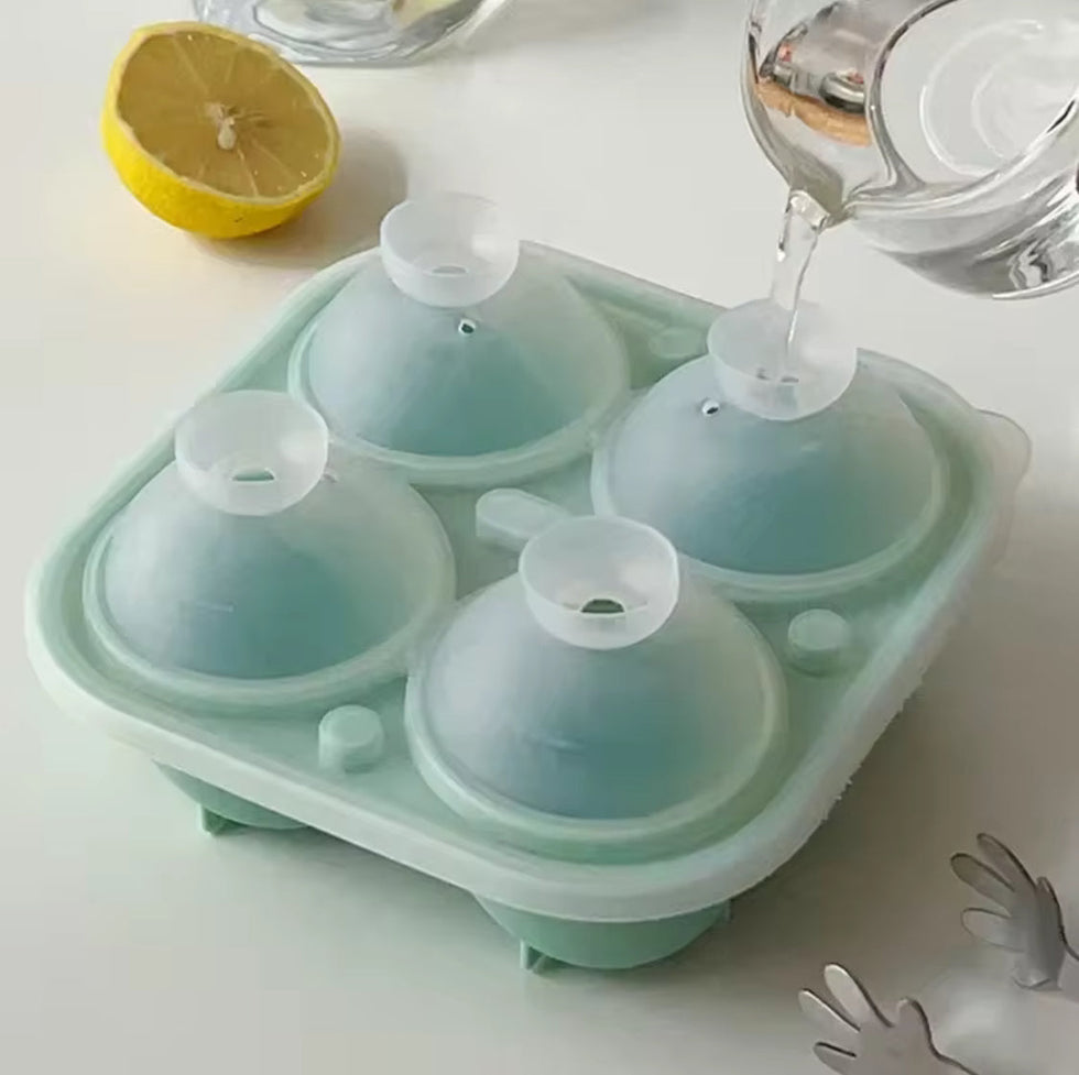 Silicone Rose Ice Mold - Flower Shaped Ice Cube Maker & Large Ice Ball Mold for Drinks