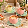 Tulip Cup and Saucer Set with Leaf-Shaped Saucer