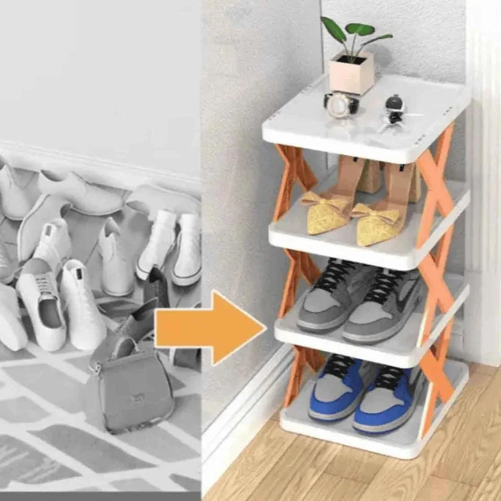 X Shaped Shoe Rack - Stylish and Space-Saving Shoe Organizer - Clarify.pk
