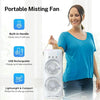 Rechargeable Mist Fan - Dual Spray with Automatic Rotation and Lighting Effects - Clarify.pk