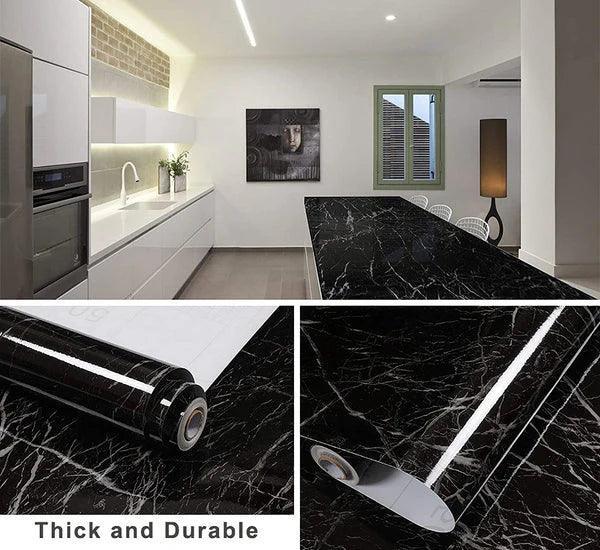 Self-Adhesive Marble-Style Wallpaper Stickers for Kitchen Cabinets and Furniture Decor - Clarify.pk