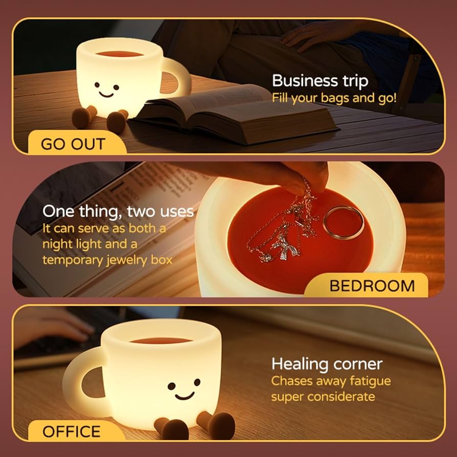 Rechargeable Coffee Cup Silicone Night Lamp