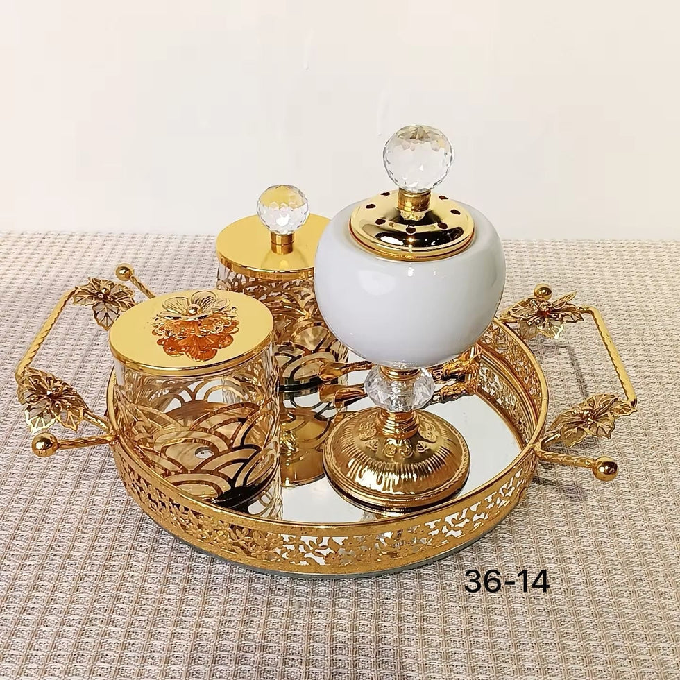 Arabic Metal Incense Burner – Luxury Gold Mabkhara for Bakhoor