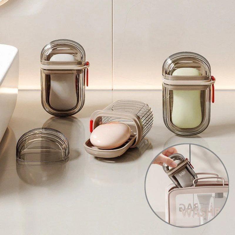 Portable Soap Dish with Drainage - Travel-Friendly Design - Clarify.pk