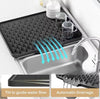 Silicone Dish Drainer Mat with Drain Outlet - Non-Slip Kitchen Drying Mat