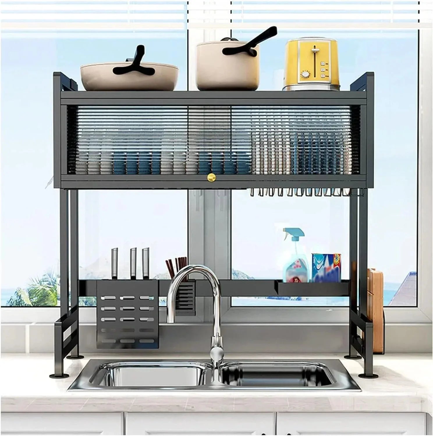 Over The Sink Rack for Kitchen Organization and Storage - Clarify.pk