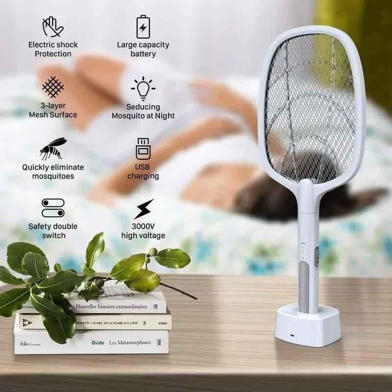 2 in 1 Electric Mosquito Killer Racket Lamp for Indoor and Outdoor Use - Clarify.pk