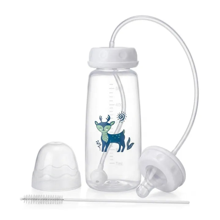 Hands-Free Baby Bottle Feeder with Flexible Tube & Silicone Nipple – Anti-Colic Feeding System