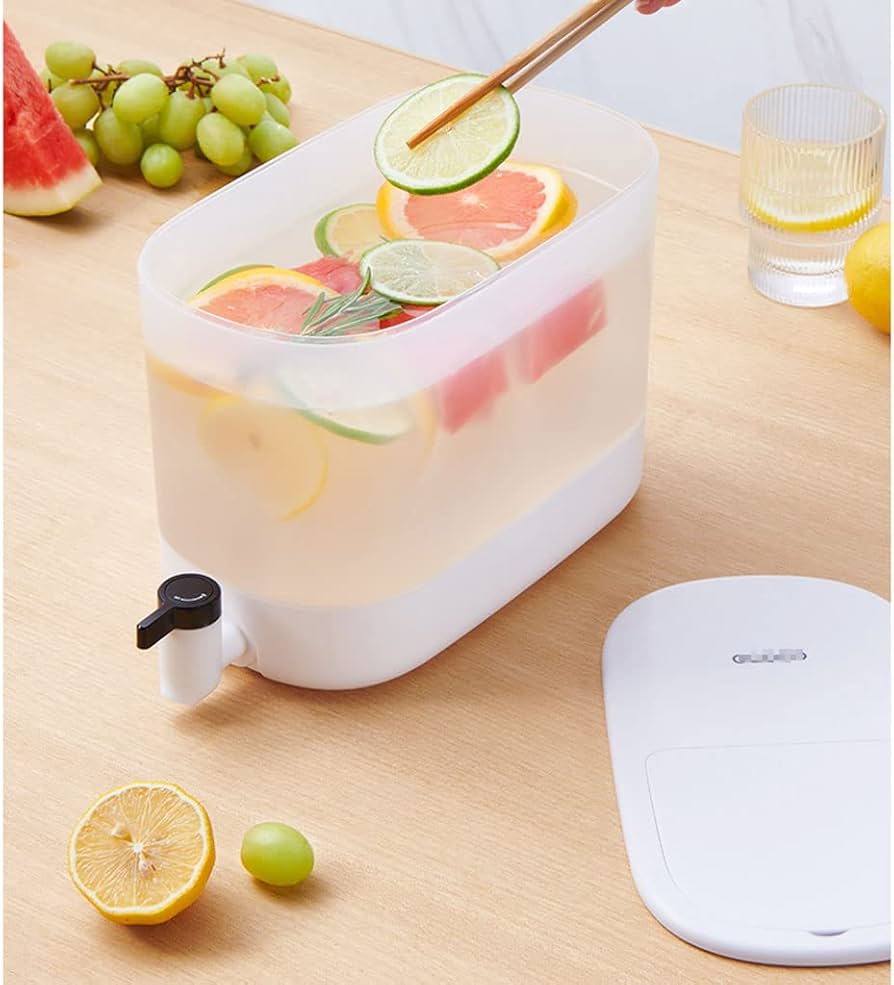 4L Large Capacity Fridge Water Dispenser, Household Refrigerator Beverage Dispenser, Fruit Drink Dispenser, Teapot Cool Bucket Kitchen Drinker Kettle