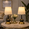 16-Inch Metal Brass & Marble-Finish Table Lamp (each)