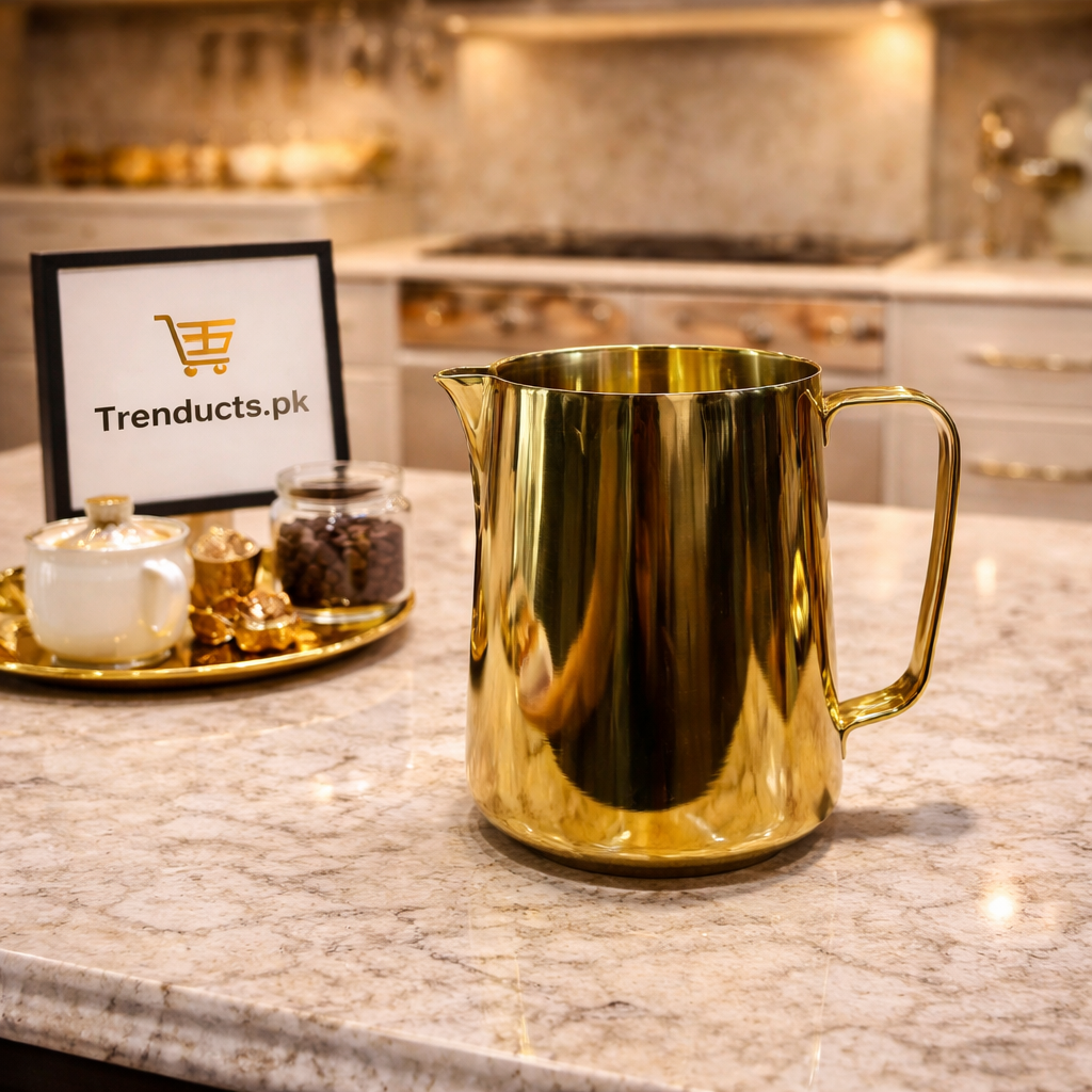 Luxury Golden Stainless Steel Milk Frothing Pitcher & Jug – 2000 ML