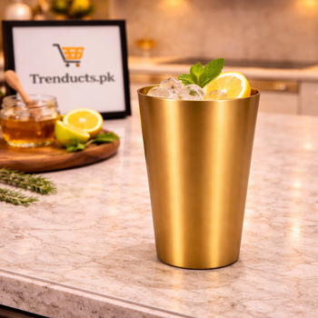 Premium Golden Double-Walled Plain Glass – 450 ML
