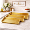 Golden Hammered Rectangular Serving Tray