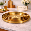 Premium Golden Round Serving Tray