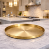 Premium Golden Round Serving Tray