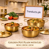 Premium Golden Plain Pot with Lid Collection