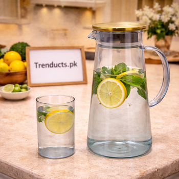 ECHOU Luxury Imported Textured Glass Water Set (Random Color)