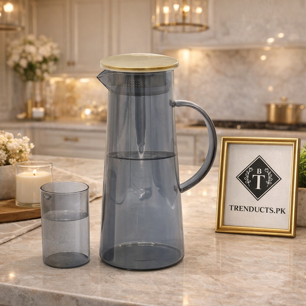 ECHOU Luxury Imported Textured Glass Water Set (Random Color)