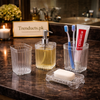 Premium 4-Piece Acrylic Ribbed Bathroom Accessory Set