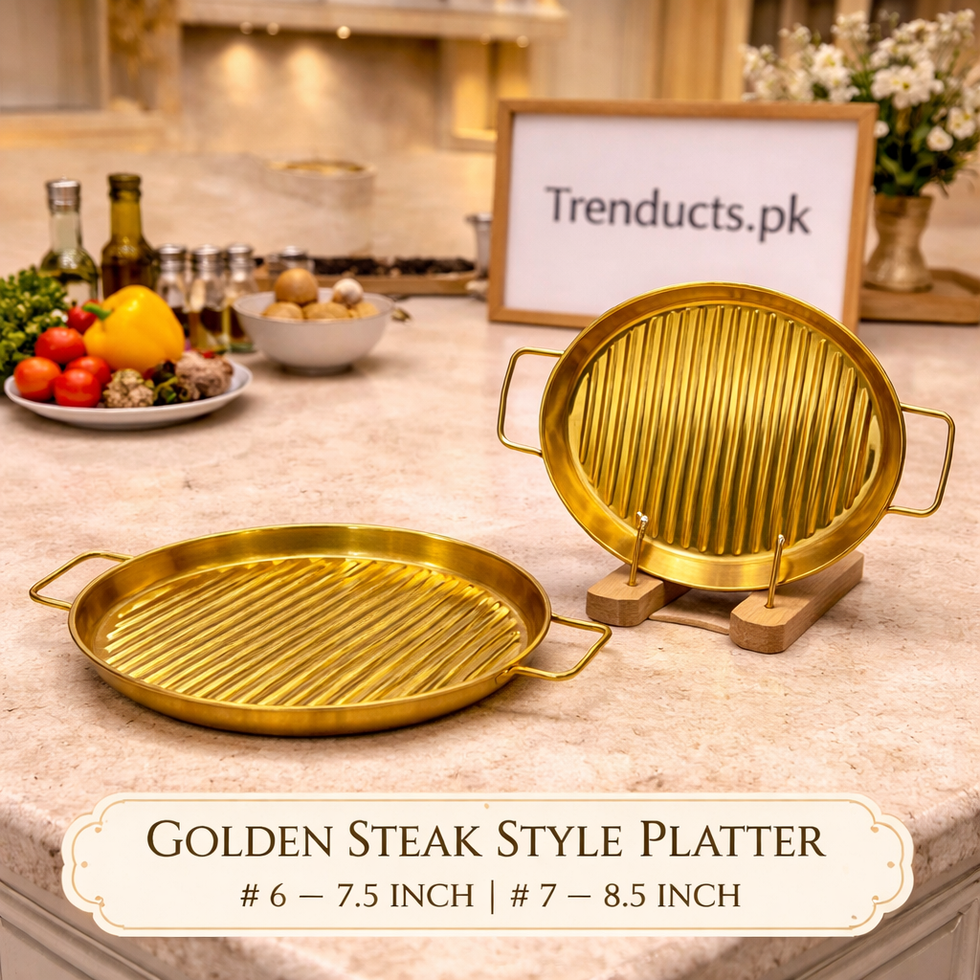 Premium Golden Steak-Style Serving Platter