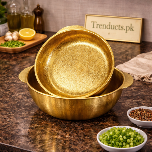 Premium Golden Textured Serving Bowl Collection