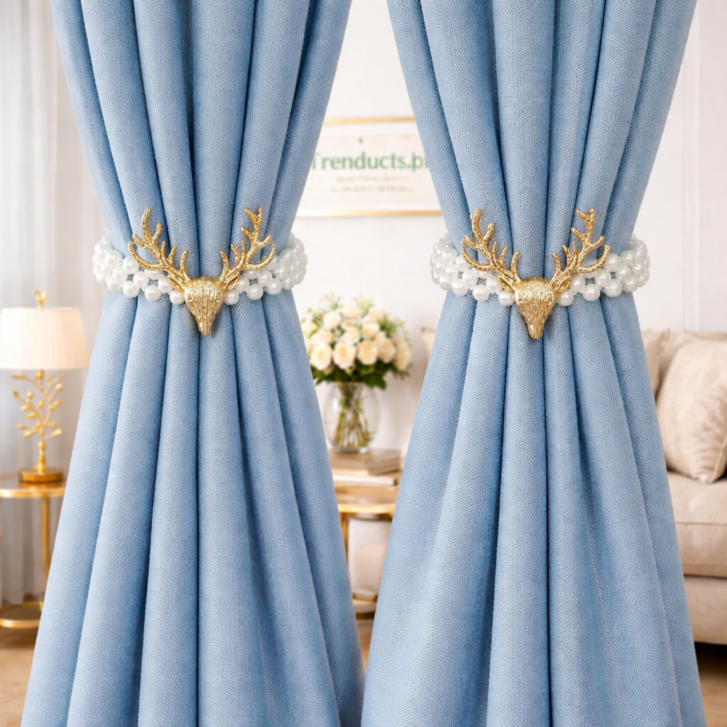Elegant Decorative Flower Magnetic Curtain Tiebacks (Pair)